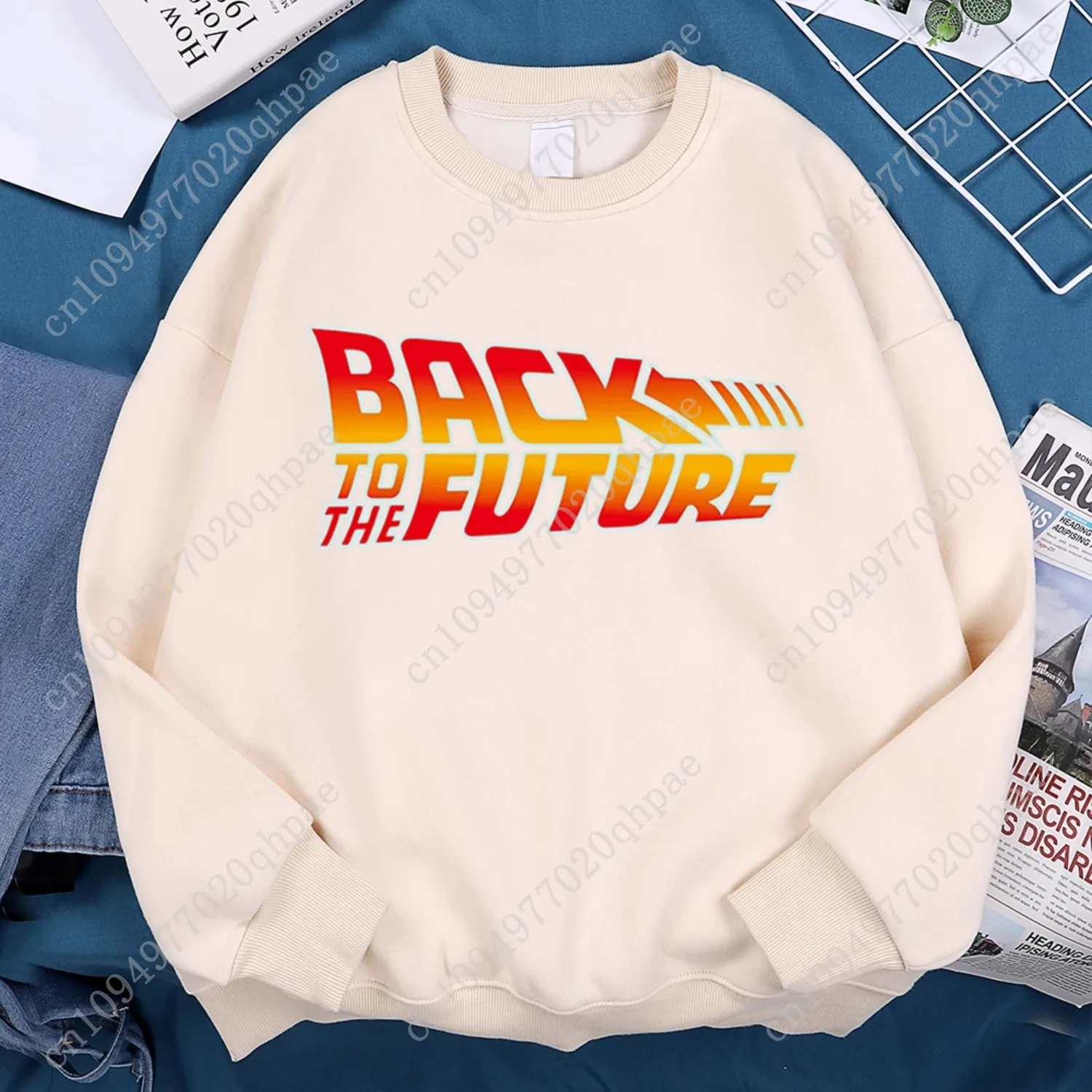 Back To The Future Movie Logo Hoodie Men Vintage Casual Hoody Anime Loose Sweatshirt Harajuku Fleece Hoodies Crewneck Clothes