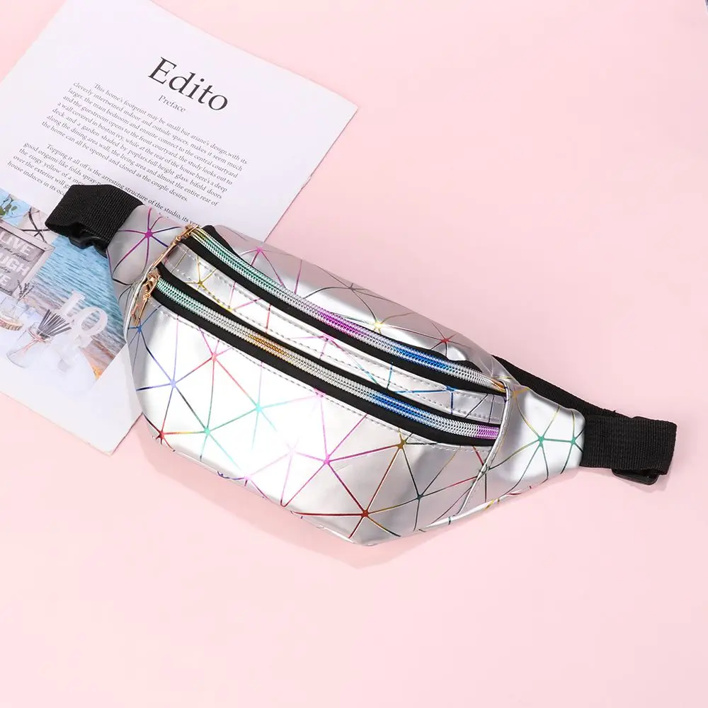 Fashion Geometric Patterns Wallet Bag Women Waist Packs Fanny Pack Pouch Hip Purse Satchel Laser Belt Bags