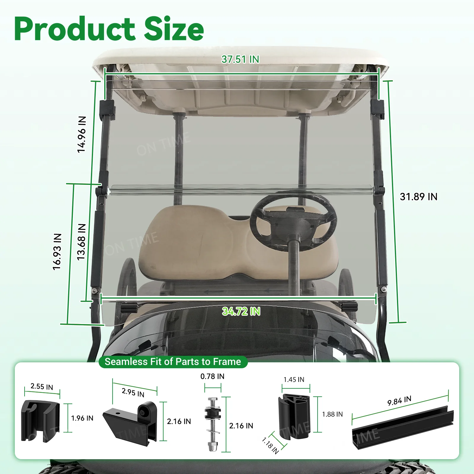 Golf Cart Clear/Tinted Windshield For Club Car Precedent Tempo Onward 2004-UP PC Fold Down Windshield Non-Friable #102525101 6