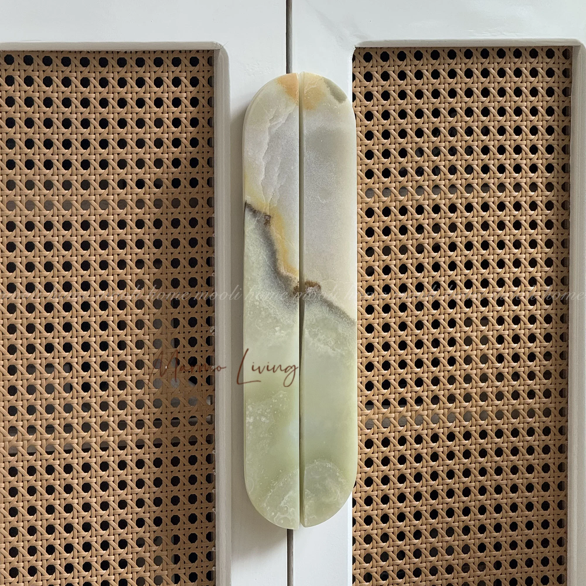 Luxury Green Onyx Marble Cabinet Door Handle Wabi Sabi Style Vintage Calacatta Viola Stone Pull Onyx Pull Home Decoration