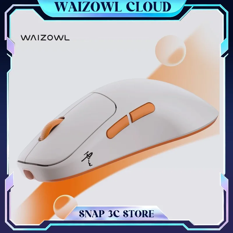 Waizowl Cloud Wireless Gaming Mouse PAW3395 26K DPI Symmetrical Tri-Mode 4KHz Polling Esports Mice for Medium Large Hands PC