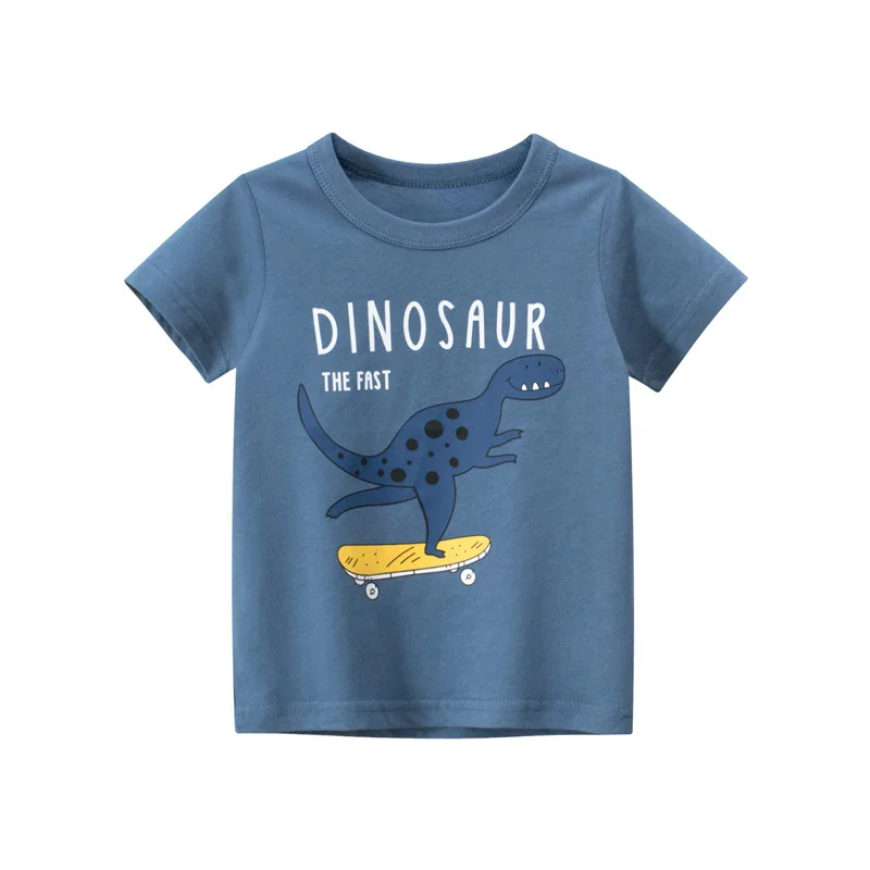 2024 Kids Shirts Dinosaur Printed Cartoon T Shirt for Boys Summer Animal Printing Boy T Shirt Tops Tees Children Clothes