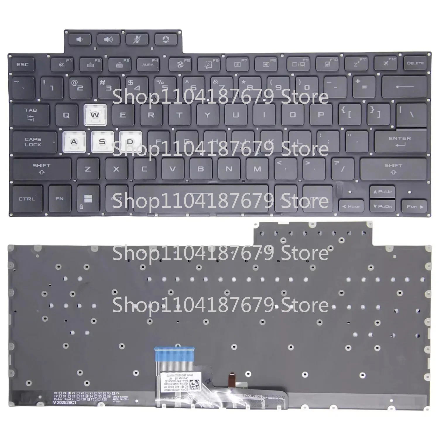 

1pcs BLACK RGB Keyboard Backlit FOR ASUS TUF Air FX516 FX516P FX516PR FA516 Laptop