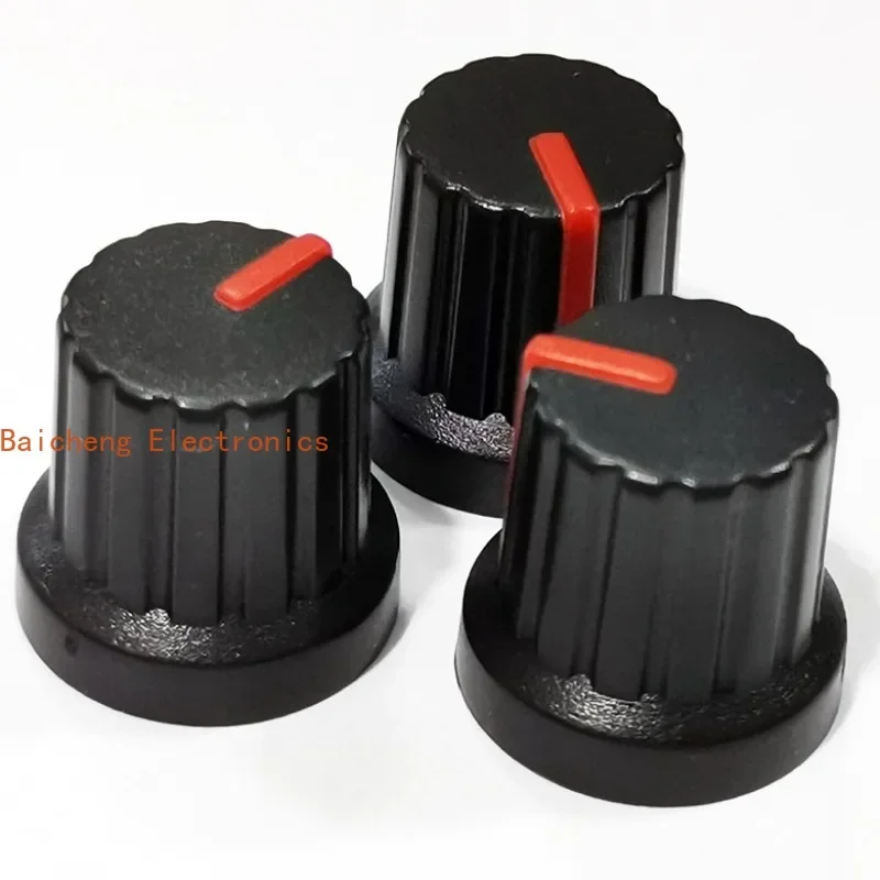 10PCS 15mm dual color plastic knob volume potentiometer 6MM flower shaft hole universal car