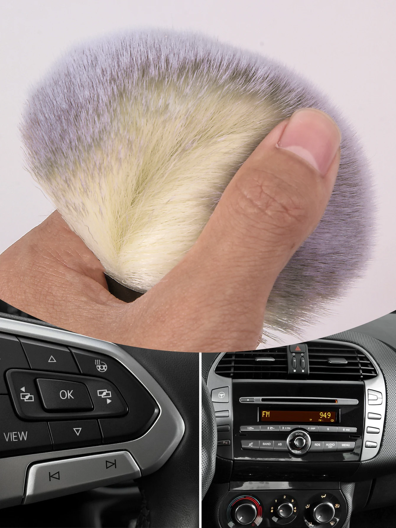 Auto-interieur reinigingsborstel, auto airconditioning luchtuitlaat opening stofverwijderingsborstel, stof vegen autowassen pluche borstel