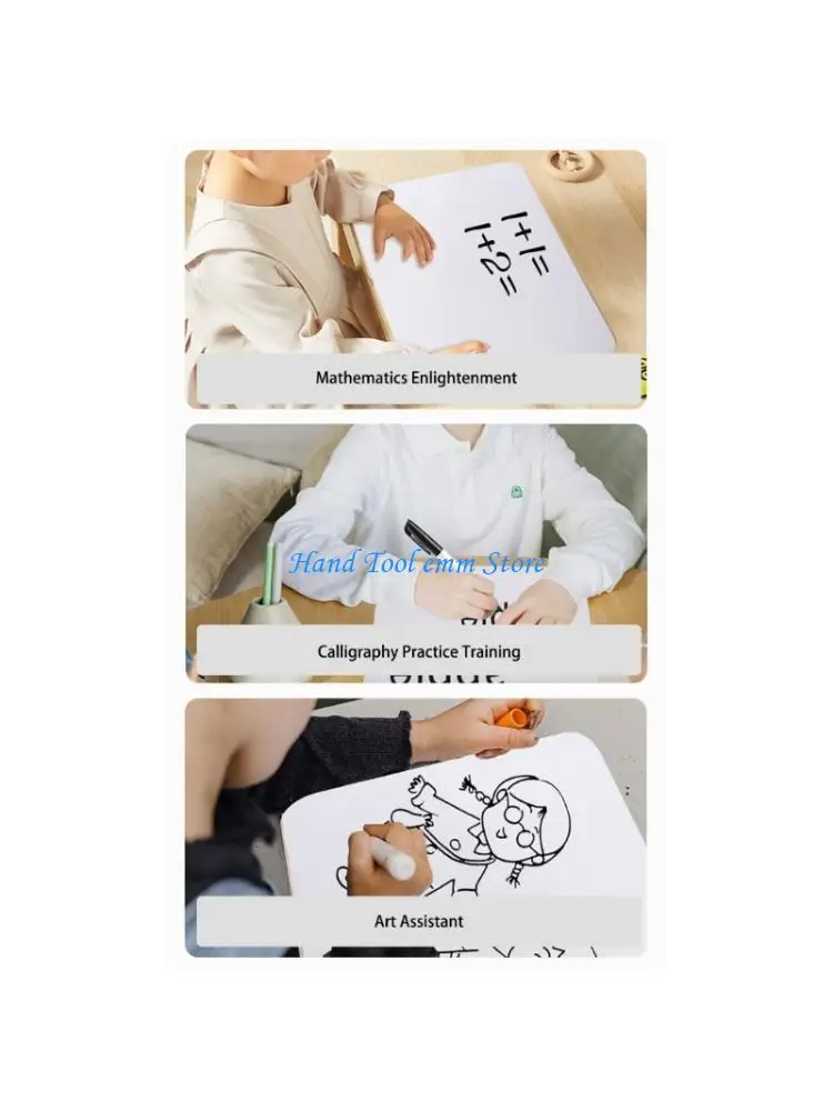 H37F 2Pcs Double Sided Eraseable Writing Board Frameless Whiteboard and Chalkboard