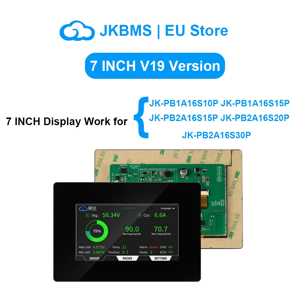 JKBMS JIKONG V19 Huishoudelijke Energie-omvormer BMS 8S/24V 16S/48V Li-ion/ Lifepo4/LTO Batterij BMS PB2A16S20P