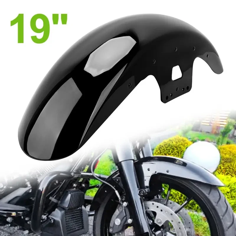 

Motorcycle Gloss Black 19" Wrap Front Fender Mudguard Cover For Harley Touring Road King Electra Street Glide 2014-2023