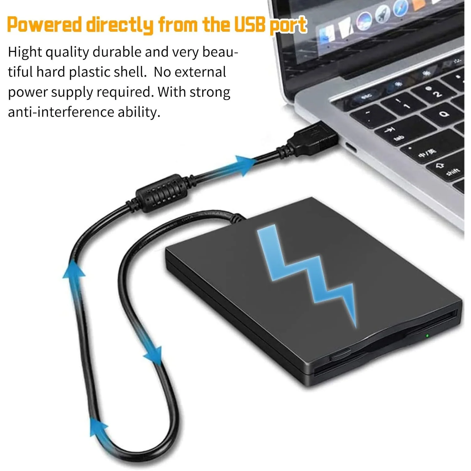 Floppy Disk Reader Drive 3.5" 1.44MB FDD External USB Floppy Diskette Drive for Windows 11/10/8/7/XP/Vista Mac PC Laptop Desktop