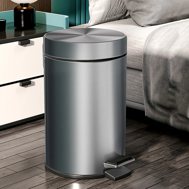 

Deodorant Original Big Trash Can 2022 Metal Nordic Stainless Steel Garbage Bin Wastebasket Clean Cubo De Basura Cleaning Tools