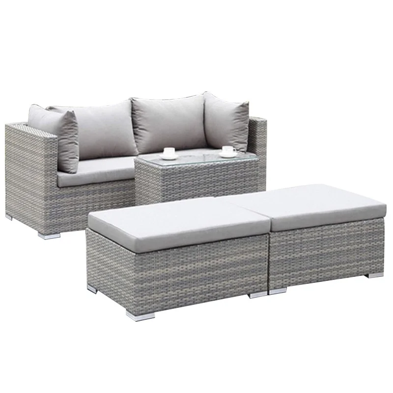 Outdoor Sofa Rattan Combination Balcony Creative Rattan Sofa Garden Patio Leisure Rattan Chair Tea Table Furniture
