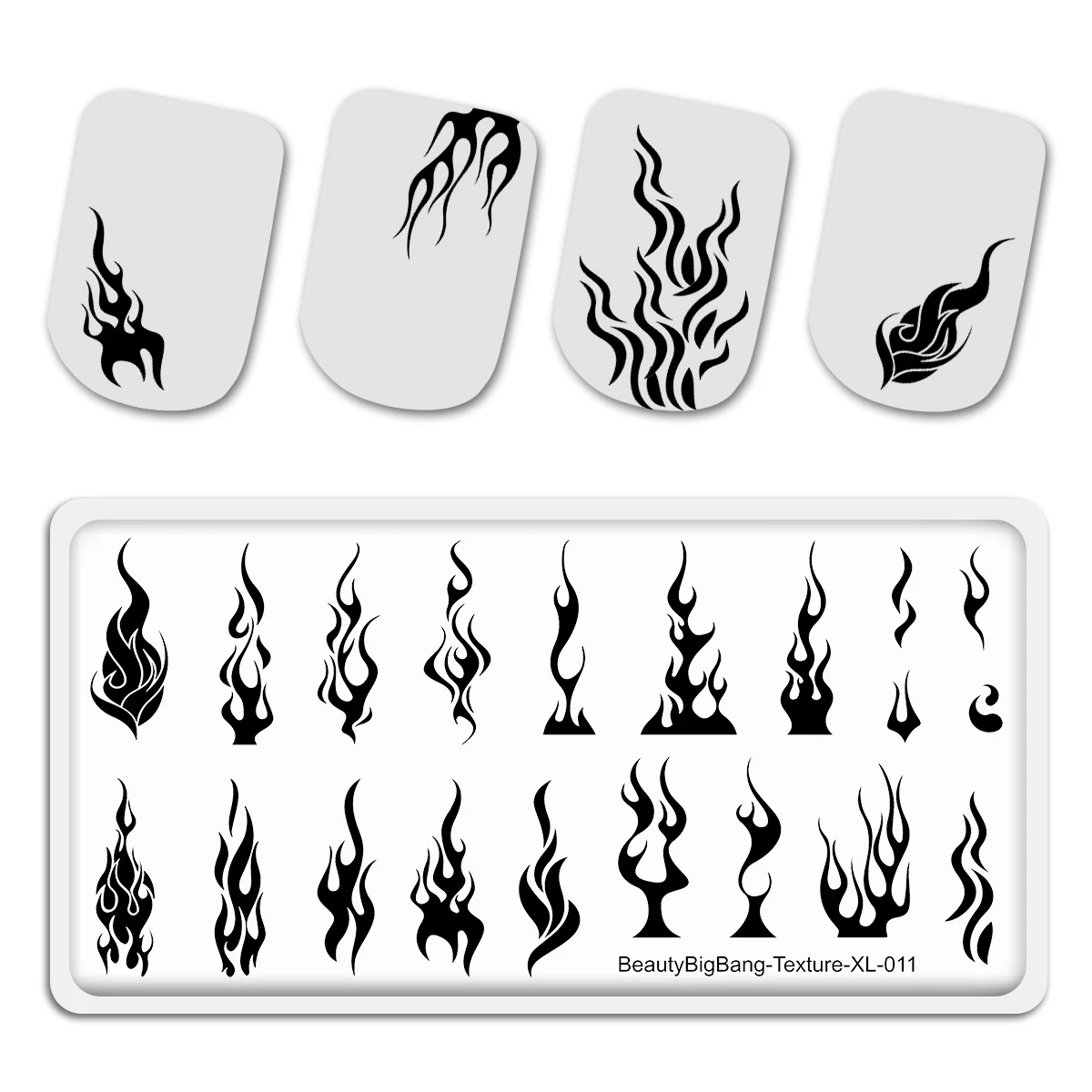 BeautyBigBang Stainless Steel Template Plate Nail Stamping Plates DIY Nail Art Stencil Stamping  Texture-XL-011 6x12cm