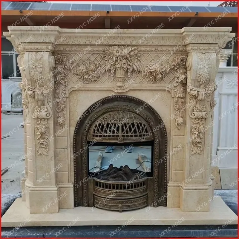 XX stone fireplace hand carved fireplace decorative cabinet indoor  fireplace marble