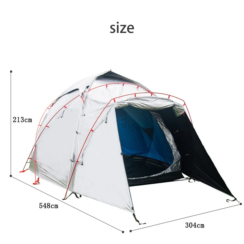 

Tent camping fully automatic 5-8 people 2 rooms and one living room outdoor camping canopy yurt double-layer tunnel big tent