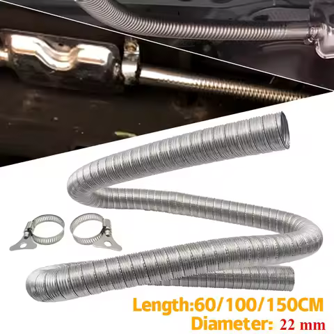 60-300cm 22mm Double Layer Exhaust Pipe Air Diesel Parking Heater Stainless Steel Tube Gas Vent Hose For Car Caravan Camper