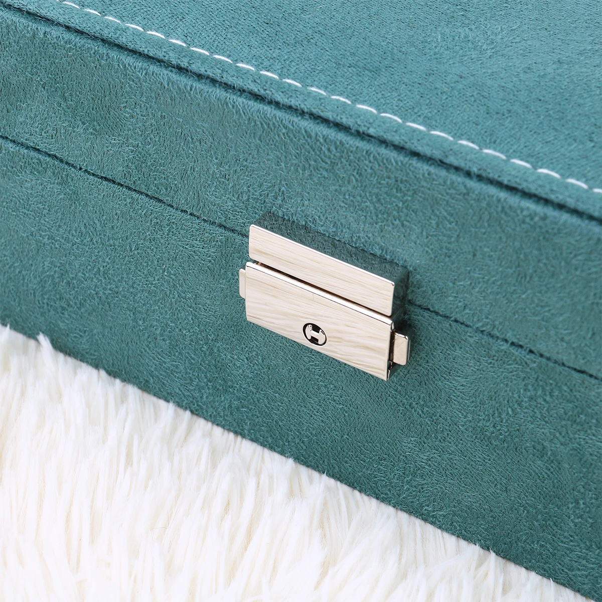 

Jewelry Box With Lock Fine Craft Storage Case For Necklaces Rings Earrings Keys Dark Green Gift Organizer Container Dustproof