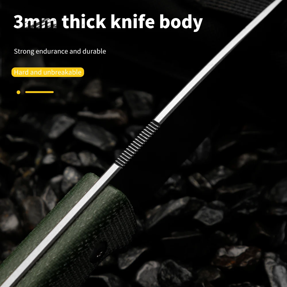 Huangfu Linen Fiber Handle 14C28N High Quality Steel Integrated Cutting Tool Outdoor Wilderness Survival Knife High Hardness Por