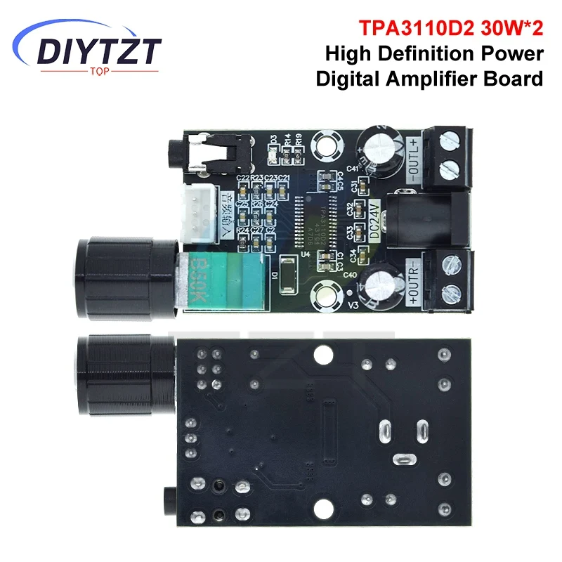 

DIYTZT 1 шт. XH-A240 DC8-26V TPA3110D2 модуль платы аудиоусилителя 30 Вт + 30 Вт универсальный HD маленькая плата цифрового усилителя