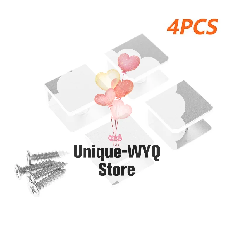 4PCS Square Glass Clamps Glass Clamp Holder Shelf Clip Aluminum Bracket Support For 5mm 6mm 8mm 10mm 12mm Thickness Board