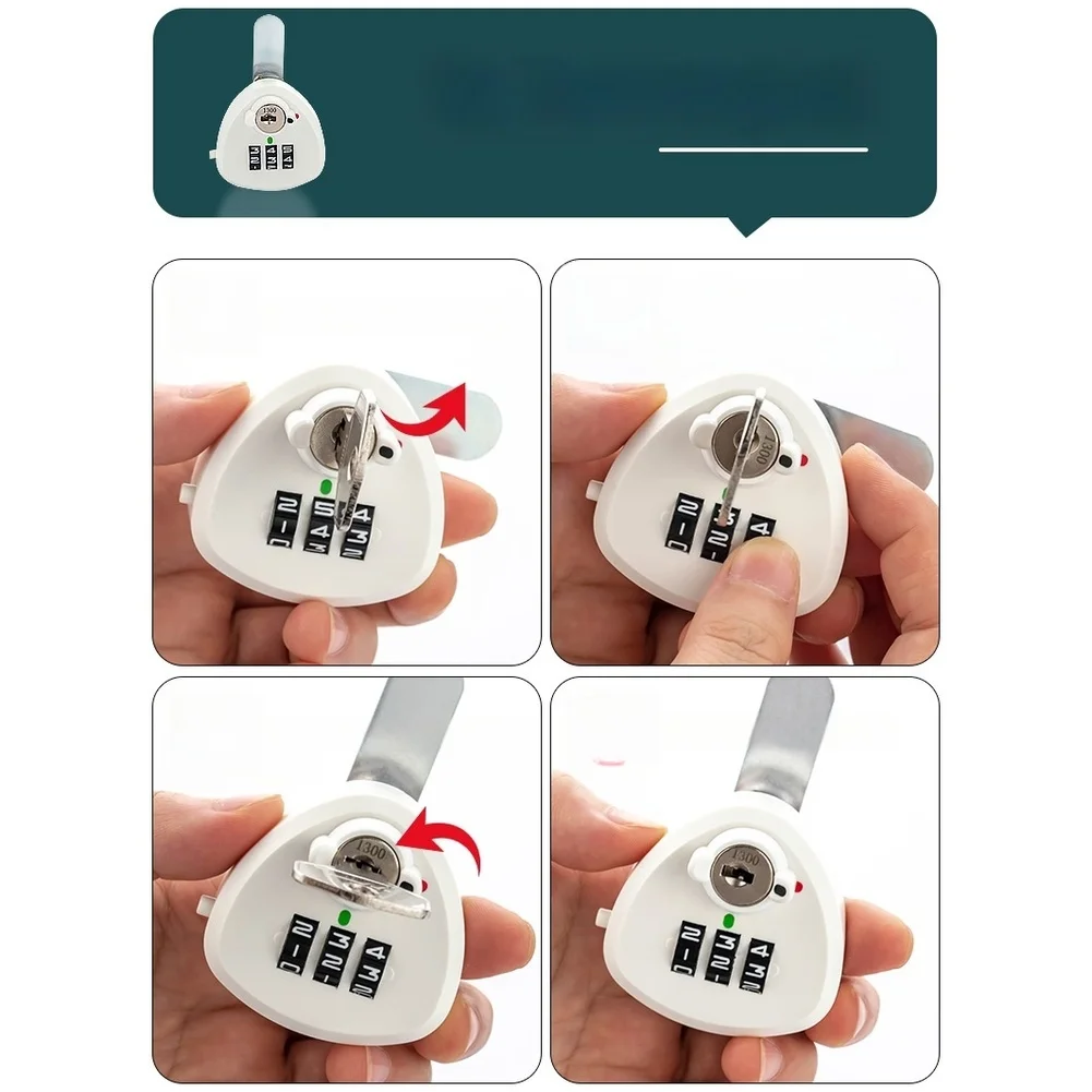 1 Piece 3 Digit Code Combination Lock ABS Zinc Alloy Drawer Cabinet Safe With Key For Home Office Storage Security