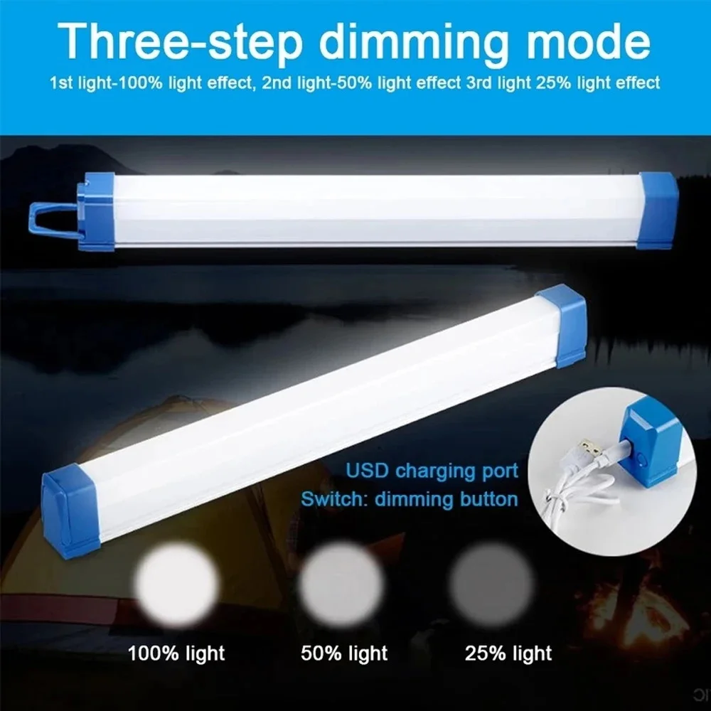 17CM LED Rechargeable Tube Camping Light Magnetic Suspension Portable Light Bulb for Emergency,Night Market,Outdoor Lighting