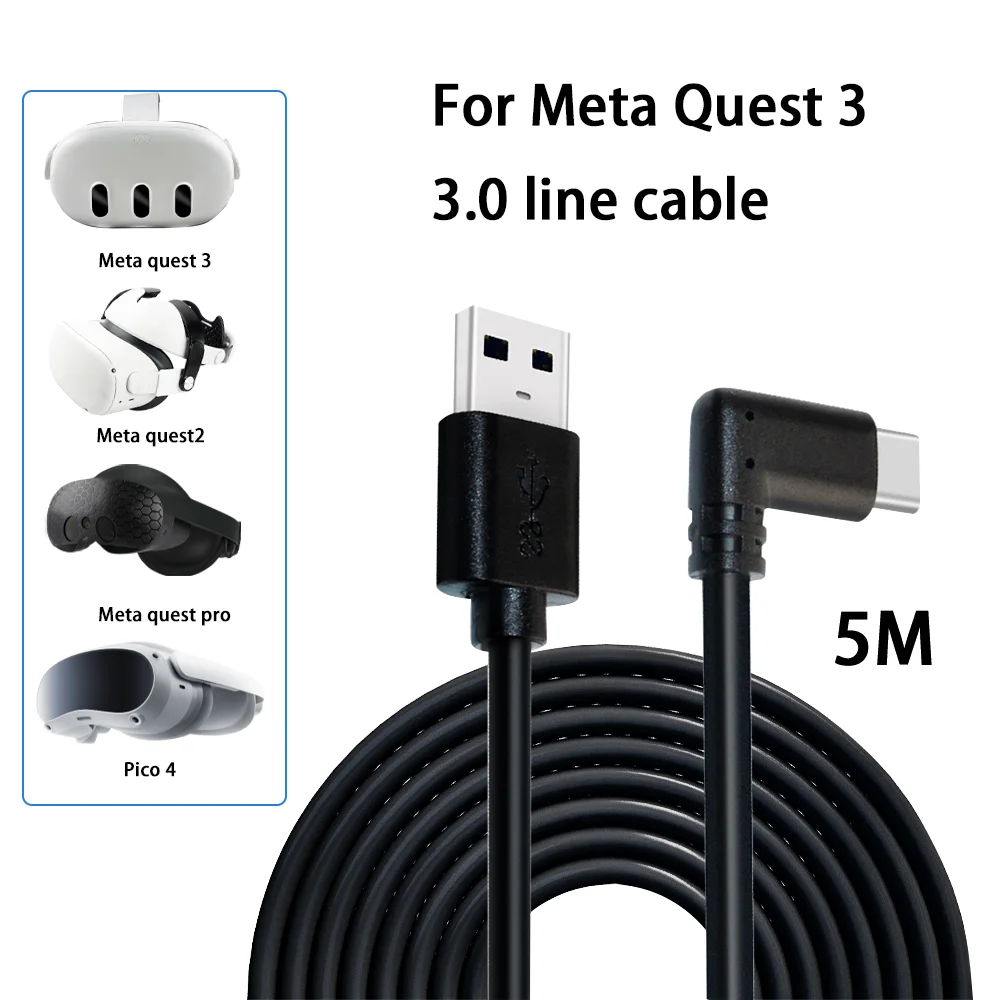 

Line Cable For Meta Quest 3 USB3.2 Gen Data Transfer 3M 5M VR Accessories Type-c