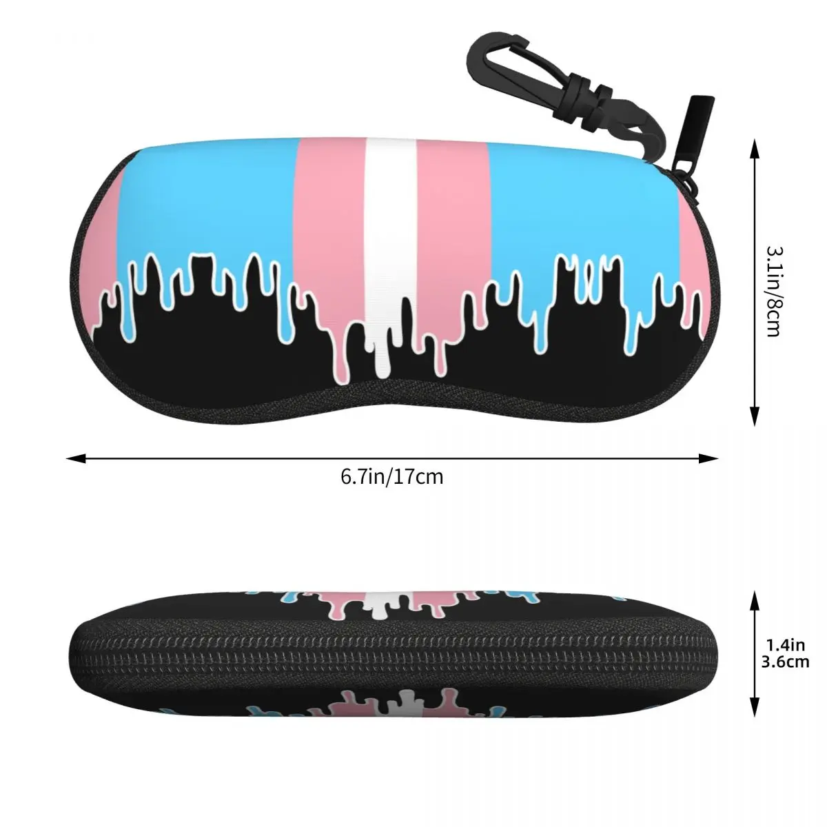 Custom Trans Pride Flag Drip Shell Eyeglasses Protector Cases Men Women Sunglass Case Lesbian LGBT Gay Pride Glasses Pouch