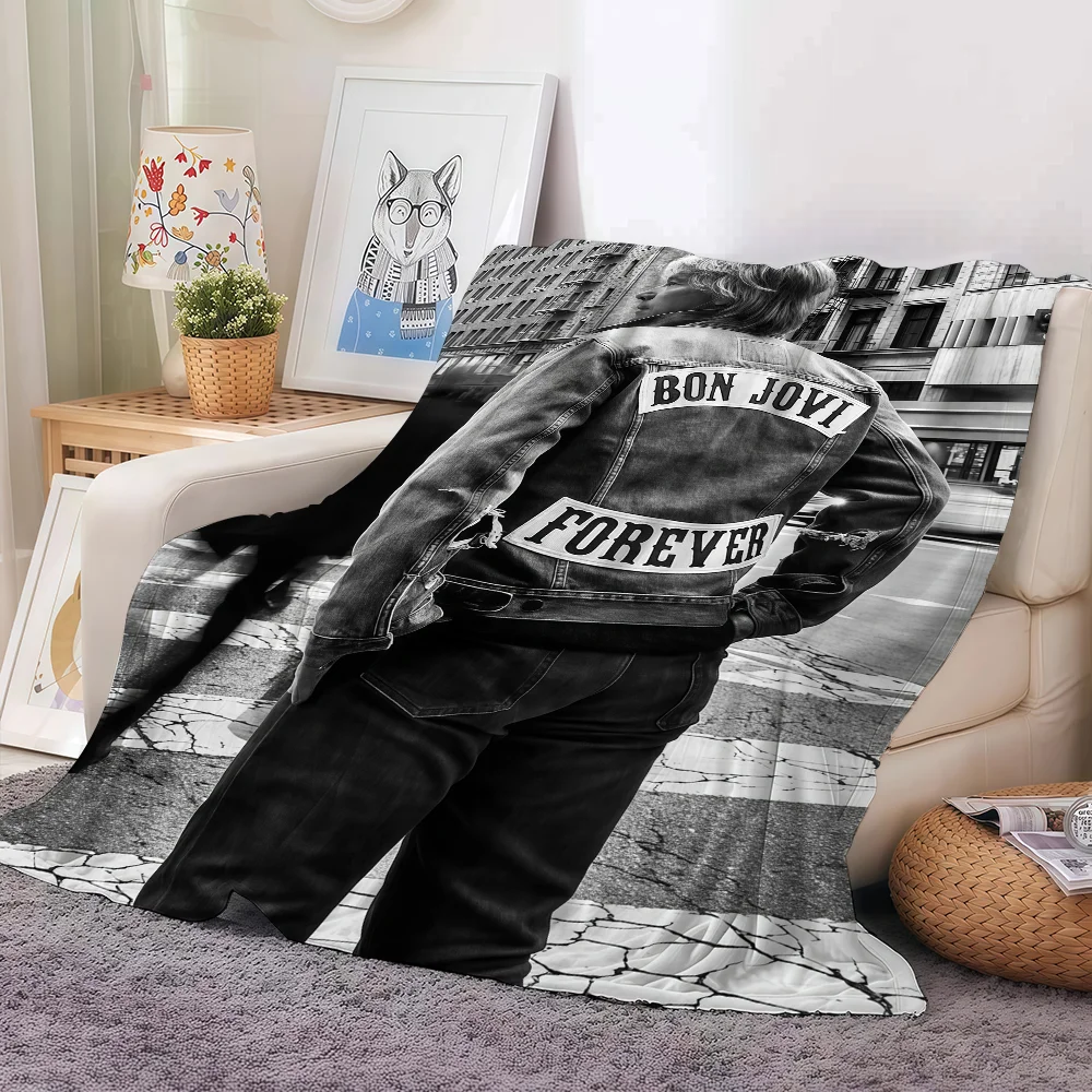 Rock band B-Bon J-Jovi Blanket For Sofa Office Bed Plane Travel Sleep Read Relax Camping Soft And Warm