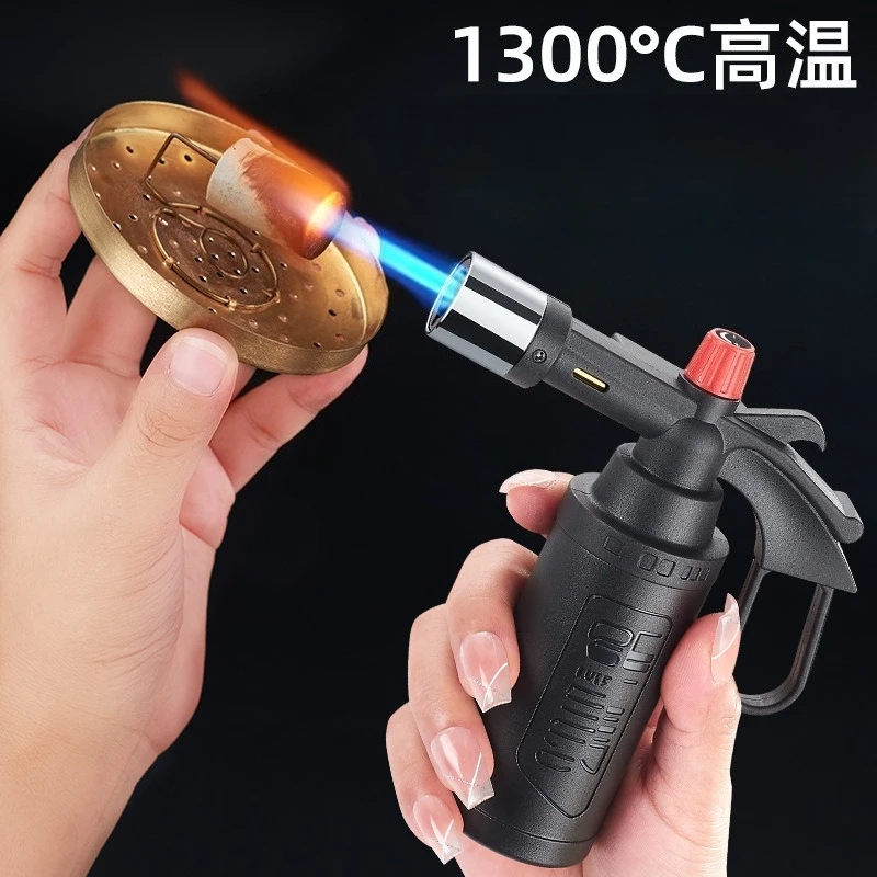 High Firepower Butane Spray Gun with Hook Household High-temperature Electronic Ignition Lighter Baking and Welding Spray Gun