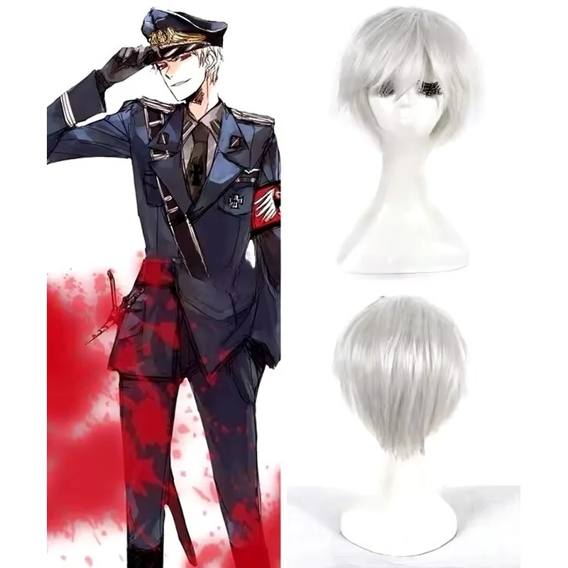 Axis Powers Hetalia Germany Gilbert Beilschmidt Silver Cosplay Anime Wig