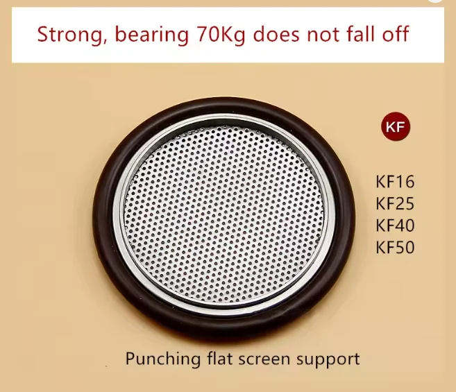 Braket Tengah Stainless Steel 304 KF16 KF25 KF40 KF50 dengan Jaring + O-ring Fluor untuk Flange Tri Clamp Vakum