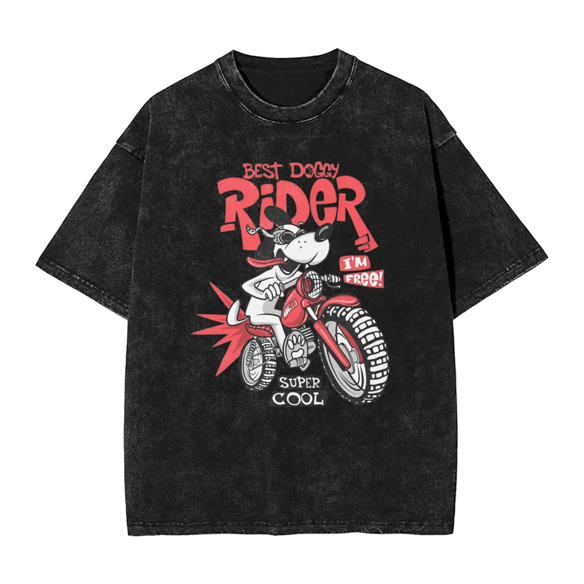 

Футболка Motocross Rider Best Doggy Rider Футболки Harajuku с короткими рукавами Уличная одежда Топы Летние хлопковые футболки большого размера с круглым вырезом