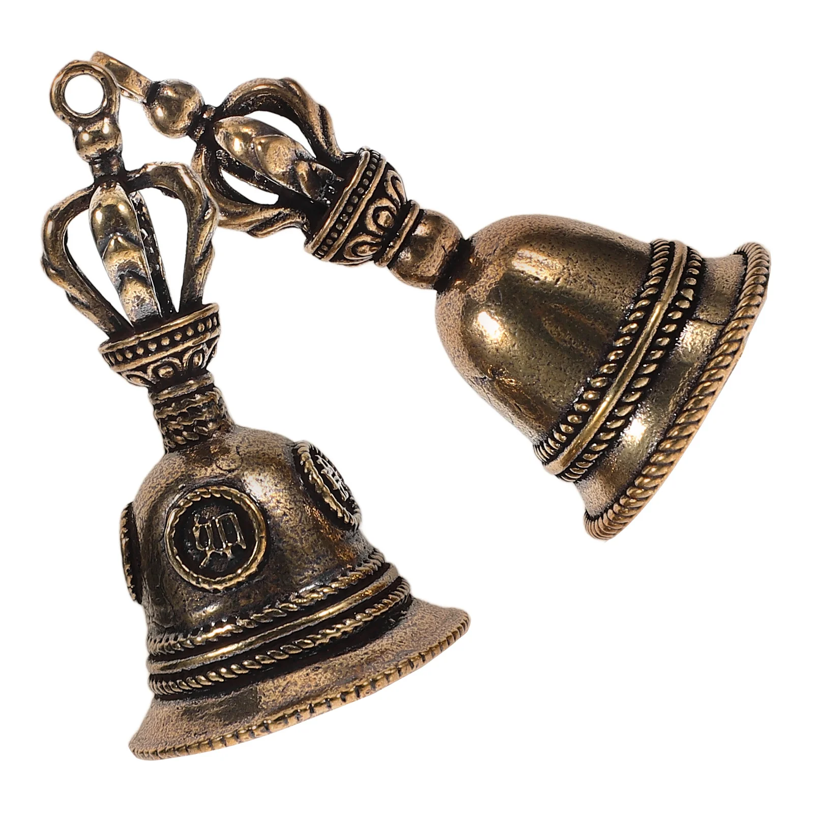 

2Pcs Demon Bell Keychain Pendant Keyring nament Small Bells for Crafts Vintage Metal DIY Hanging Decor Accessories