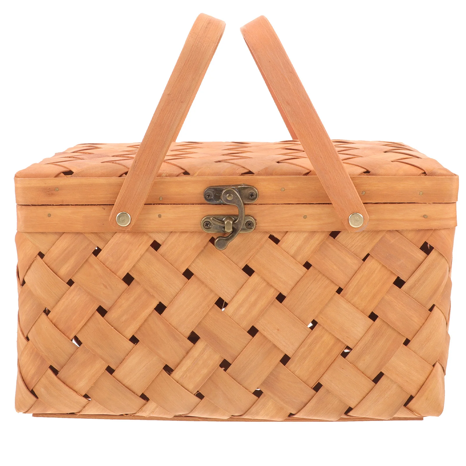 

Wood Woven Basket Multi-Purpose Storage Organizer for Fruits Snacks Household Items Indoor Outdoor Decorative Freshness