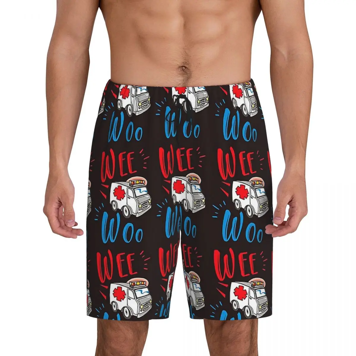 

Забавные шорты-пижамы для мужчин с принтом скорой помощи, медсестры и врача, подарок для парамедика, домашние шорты для сна и отдыха