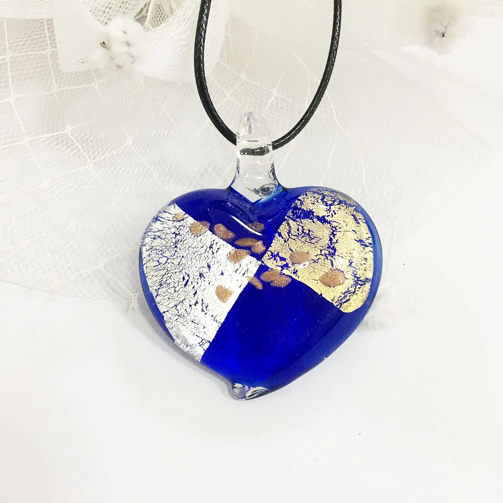 1PCS Glass Murano Pendant Sweater Necklace For Woman Jewelry Crystal Christmas Blue Chinese Style Clearance Sale Items Gift