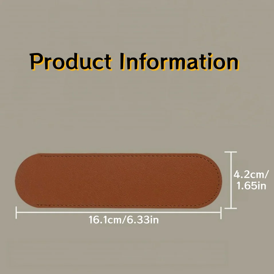 1/4pcs multi-color rounded opening PU leather pen case, rounded strip, pen case, suitable for daily study and desktop storage