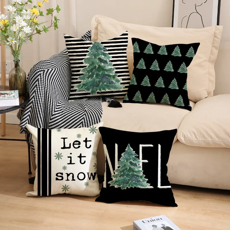

Christmas Pillow Covers 45x45cm Set of 4 Winter Throw Pillow Covers Holiday Farmhouse Sofa Decorative Pillow Covers Xmas