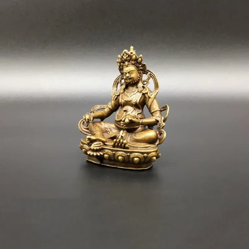 Collection Brass Manual Carving Recruit Money Jinbao God of Wealth Ornament Collection Ornaments Statues for Decoration