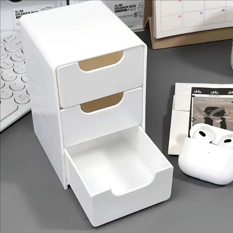 1 Stück 3-stufiger Schreibtisch-Organizer mit Schubladen, Kunststoff-Aufbewahrungsbox für Schreibwaren/Schule/Bürobedarf – Detail 1