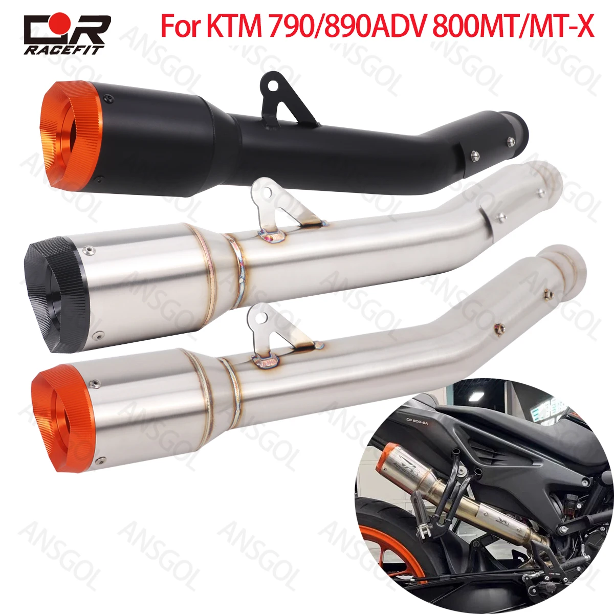 Exhaust System Escape Muffler Pipe Slip For KTM 790/890ADV 800MT/MT-X Muffler Link Middle Pipe Modified Loud NO DB Killer