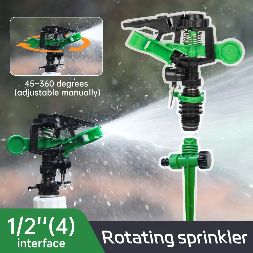 360 Degree Rotating Sprinkler DN15 1/2 Inch Water Sprinkler Automatic Water Sprayer Nozzle Agricultural Garden Irrigation System
