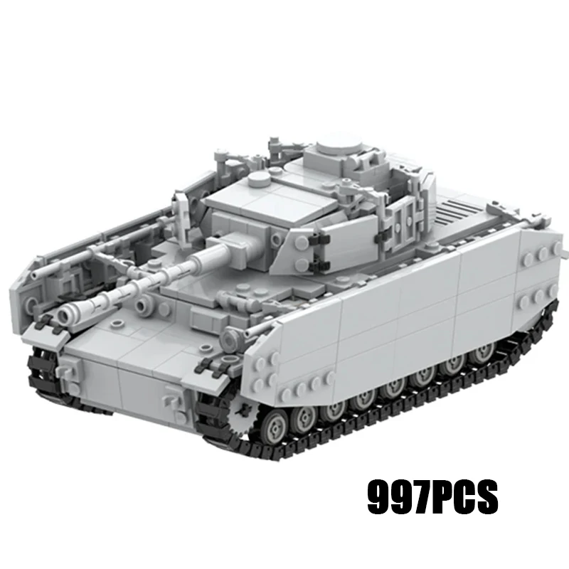 Moc Building Bricks Military Weapon Model Panzer IV Assault Tank Technology Modular Blocks Gift Christmas Toys DIY Sets Assembly