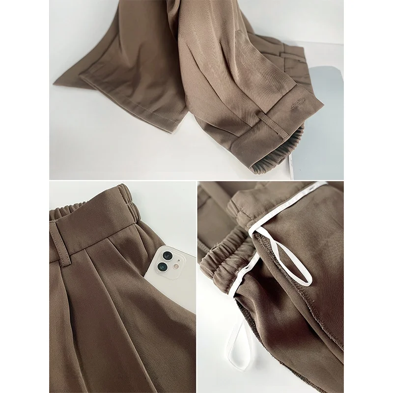 

Широкие брюки с высокой талией, повседневные брюки для женщин, большие размеры, удобные свободные брюки на весну