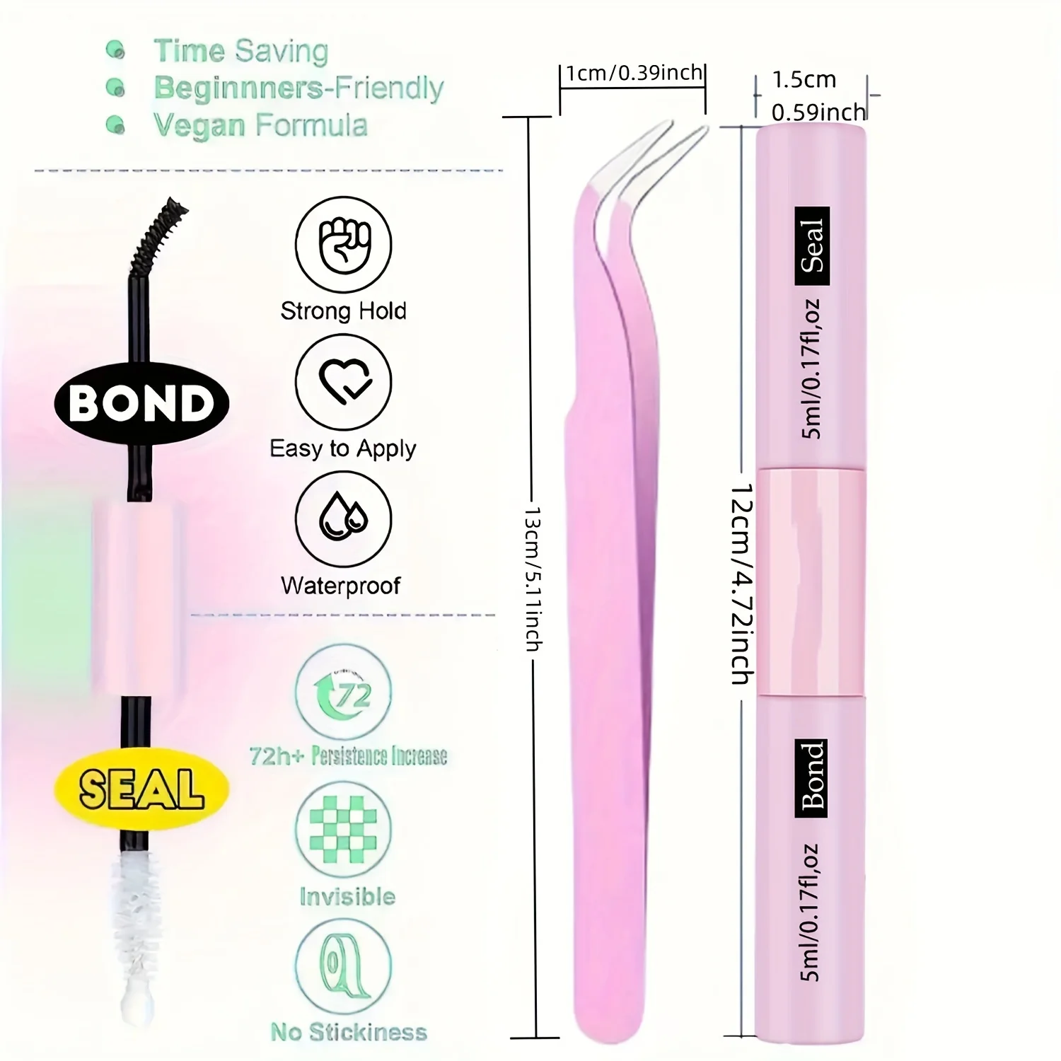 Kit de extensão de cílios: 200 peças de cílios postiços + 10ml olho preto + clipe de cílios, kit de extensão de cílios pessoal DIY