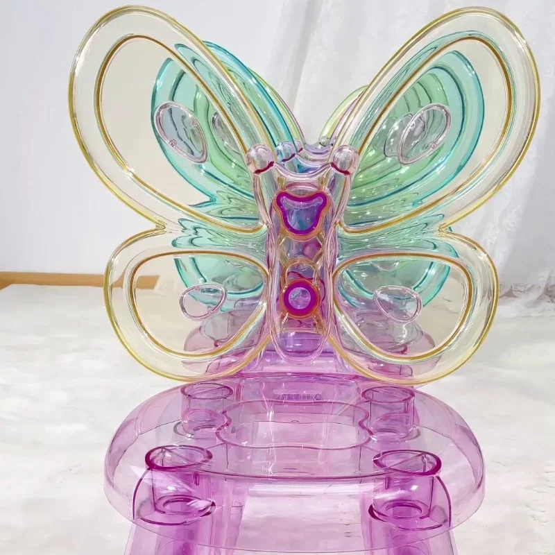 Silla alta de bebé con diseño de mariposa, regalo perfecto para el Día de los niños, muebles de aprendizaje, silla de princesa y taburete, sillas de