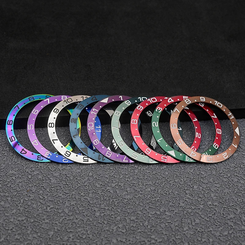 กรอบนาฬิกา38มม. ใส่ได้กับ SKX007 SKX009 SKX011 srpd นาฬิกาผู้ชายกรอบเซรามิกซ่อมแซมชิ้นส่วนที่มีการเคลื่อนไหว NH36 NH35