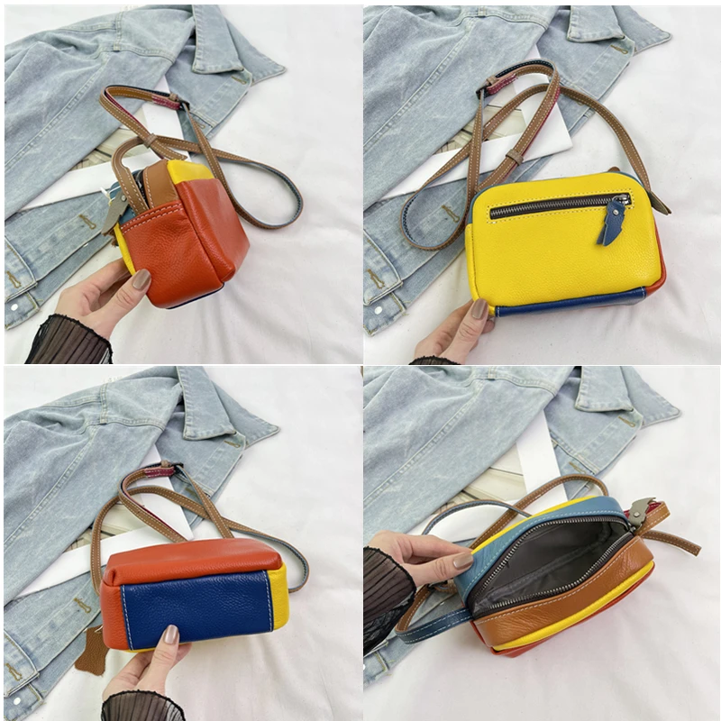 100% Genuine Leather Messenger Bag Luxury Cow Leather For Women Handbags Female High Quality Shoulder Messenger Bags Daily Purse