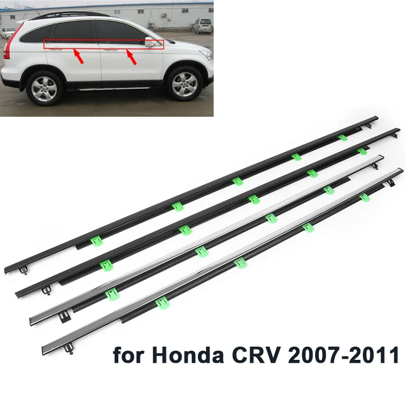 

Car Windows Weatherstrip Side Door Glass Window Silver Sealing Strip Weather Strips Moulding Trim For Honda CRV 2007-2011