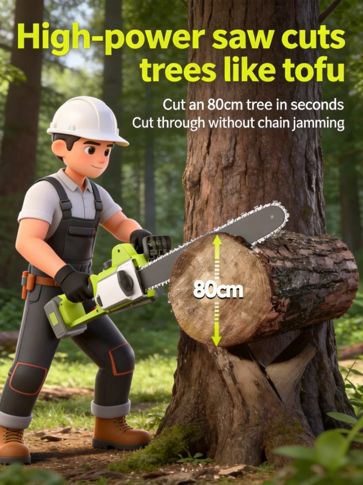 

Large Capacity Lithium Rechargeable Handheld Electric Chainsaw Household Tree Logging Cutting Saw